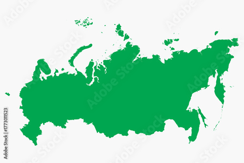 Vector graphic artwork suitable for print and web containing flat detailed map of RUSSIA