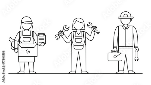 Group of construction workers