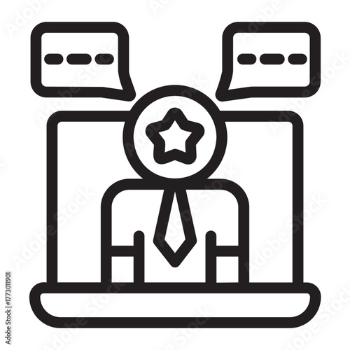 online learning line icon