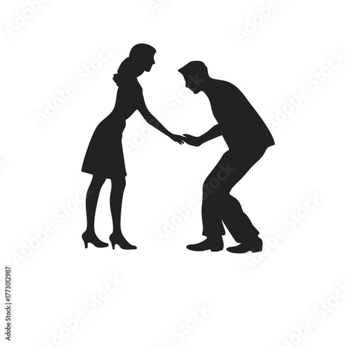 vector silhouette of dancing couple