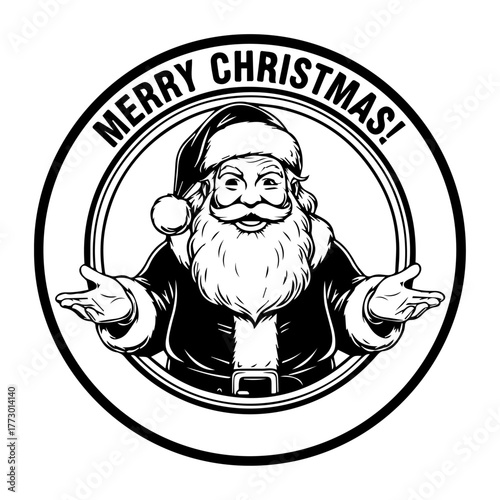 Santa Clause - B&W PNG
