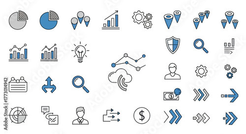 Stylized whisk illustration with swirling elements and abstract shapes