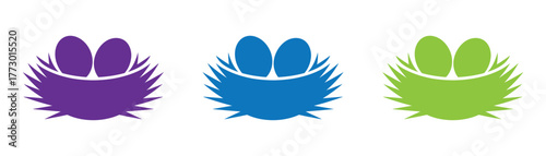 Bird Nest with Eggs Outline Nature's Cradle and Symbol of New Life High Quality Vector Art 