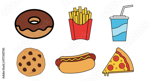 Fast Food Group Vector Design Collection