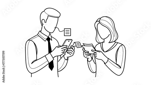 Man and woman working at a desk