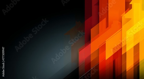 Black background with orange and red lines. The orange and red lines are in different sizes