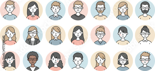 Modern Diverse Flat Design Avatar Collection for Digital Use