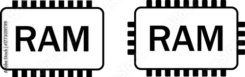 Two icons representing random access memory chips