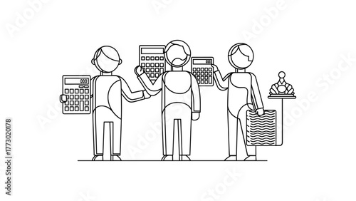 Accountant team calculating finance