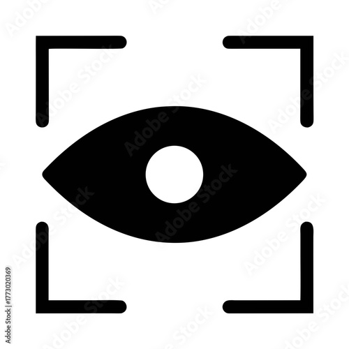 Eye scan security retina scanner identification biometric recognition access control system icon vector