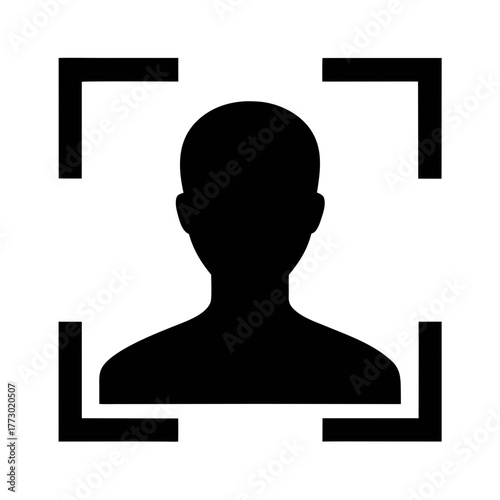 Face detection scan recognition identification security system biometric technology user icon