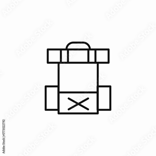 camping hiking backpack icon sign vector