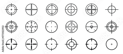 Target icon set. Sniper aiming gun target icon concept.