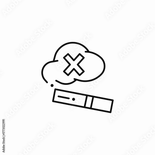 cigarette no cloud smoke icon sign vector