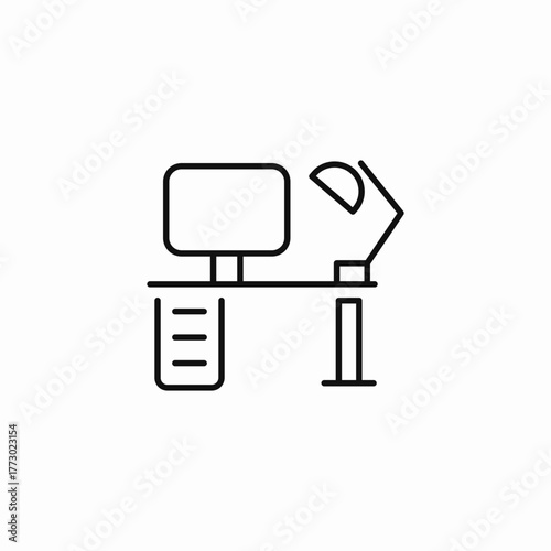 computer desk workspace icon sign vector
