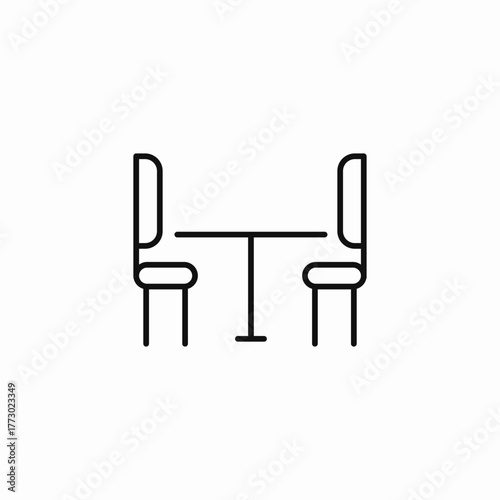 dining table chairs icon sign vector