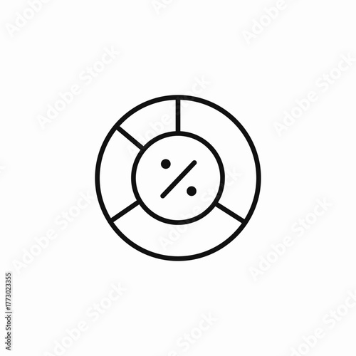 donut chart percentage icon sign vector