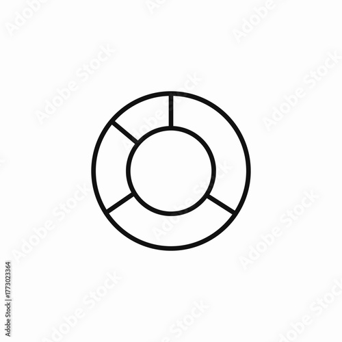 donut ring chart icon sign vector