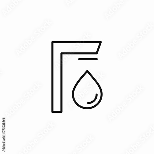 faucet dripping water drop icon sign vector