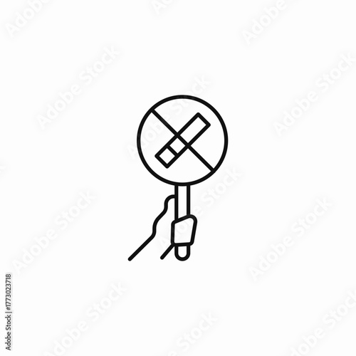 hand holding no smoking icon sign vector