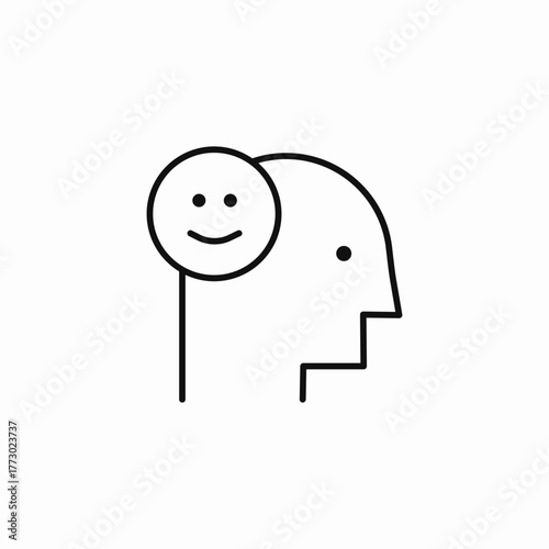happiness positive emotion smile icon sign vector