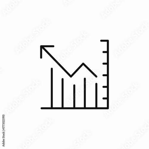 increasing line graph icon sign vector