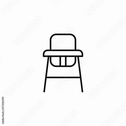 infant eating chair icon sign vector