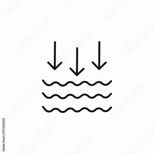 infiltration water arrows icon sign vector