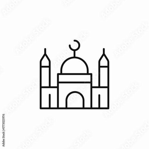 islamic mosque building icon sign vector