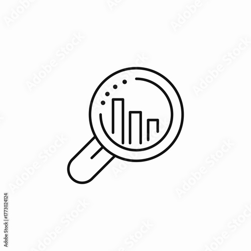 magnifying glass chart icon sign vector