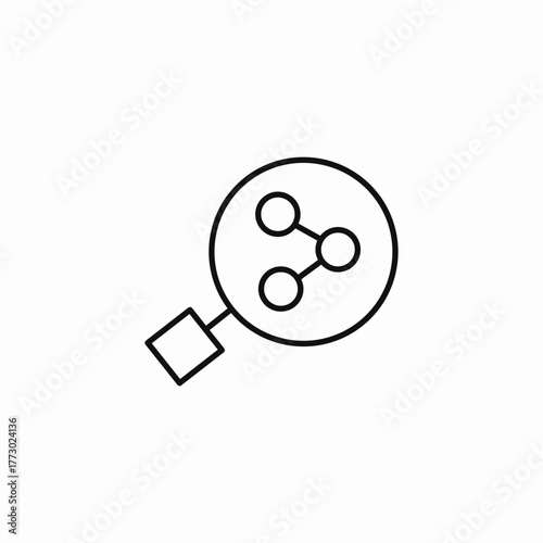 magnifying glass network search icon sign vector