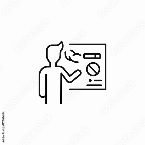 man presenting no smoking rules icon sign vector