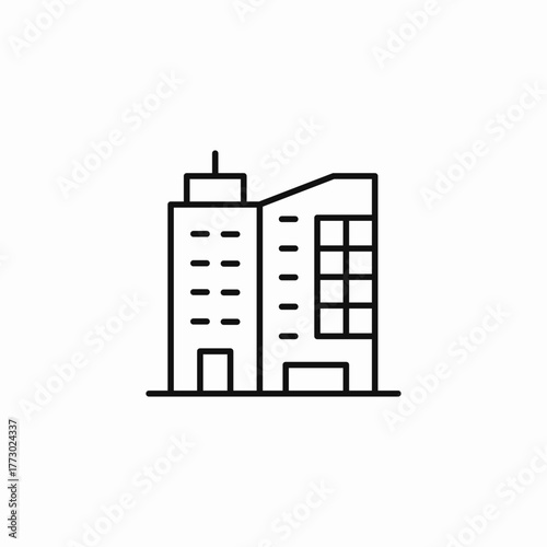 modern office building icon sign vector