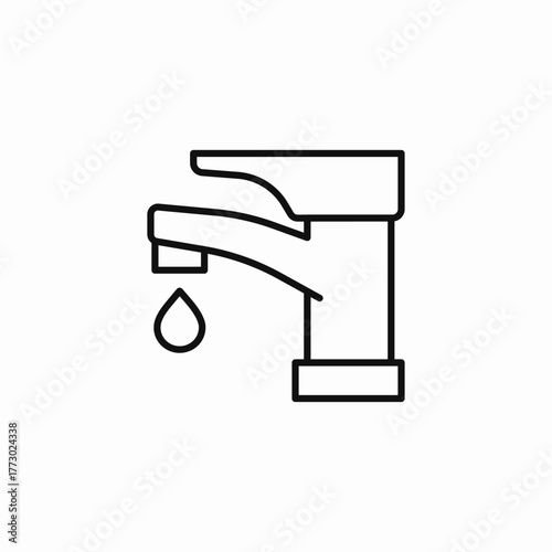 modern faucet water leak icon sign vector