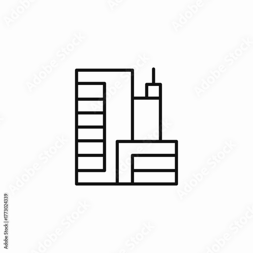 modern city skyscraper icon sign vector