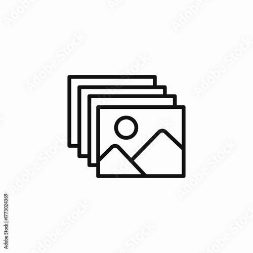 multiple stacked images icon sign vector