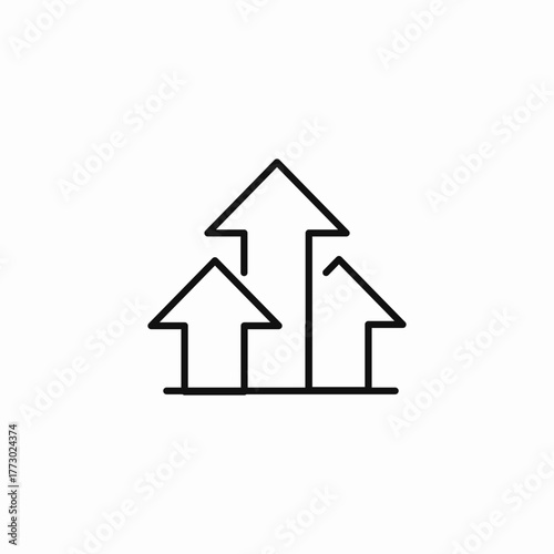 multiple upward arrows icon sign vector