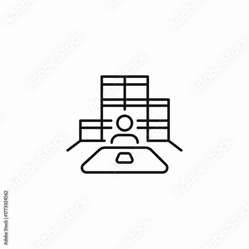 office desk worker icon sign vector