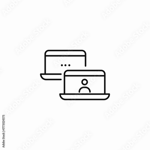 online collaboration video chat icon sign vector