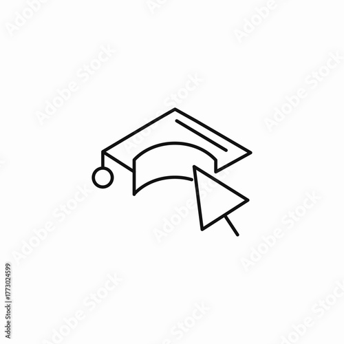 online education learning click icon sign vector