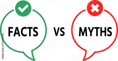 Facts vs Myths Comparison Graphic with Checkmark and X Icons