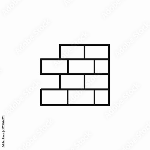 partial brick wall icon sign vector