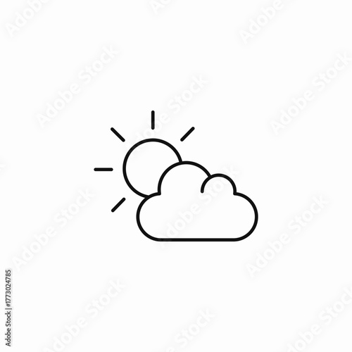 partly sunny cloud icon sign vector