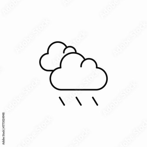 rainy cloudy weather icon sign vector