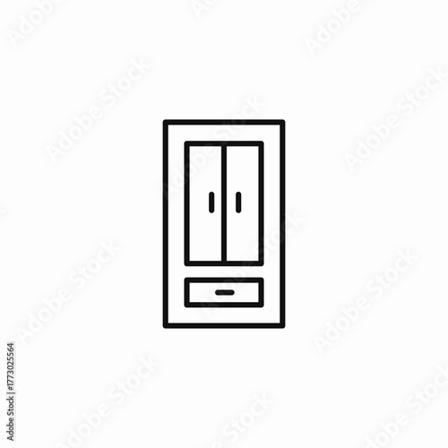 tall cabinet furniture icon sign vector