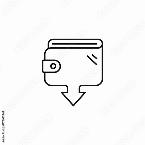 wallet money out icon sign vector