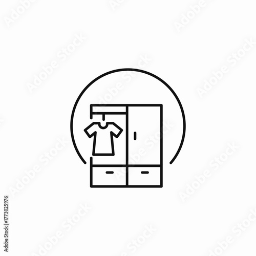 wardrobe clothing storage icon sign vector