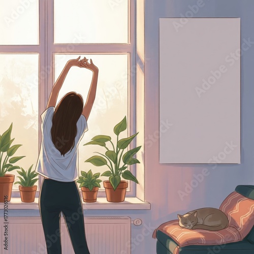 Calm Morning Routine Illustration