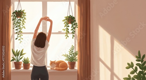 Calm Morning Routine Illustration