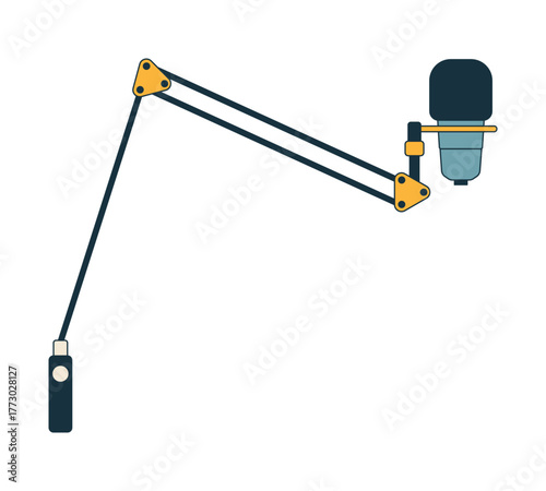 microphone boom arm, yellow, black, blue clip art preview
